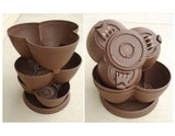 30-Qt STACK-A-POT Tiered Stackable Planter Pots BROWN Flowers Herbs Strawberries