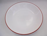 ❤️ Corelle RED RIM 20-oz PASTA BOWL 8.5" Shallow Coupe Soup Salad Meal Entree