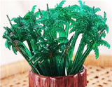 20 Green PALM TREES Leaves 7" Acrylic TROPICAL DRINK Cocktail Swizzle STIRRERS