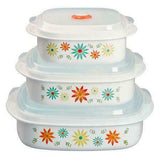 Corelle Calypso 6pc Plastic MICROWAVE COOKWARE Set VENT Lids *PICK Your PATTERN