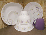 1 Corelle VIOLET DANCE Purple Yellow Pink Curls CHOOSE: Serving PLATTER or BOWL