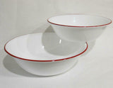 Corelle RED RIM Choice: 1 Qt or 2 Qt SERVING BOWL *Cafe Holly Bandhani Crimson