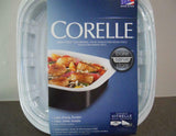 New 3-pc Corelle 1.5 Qt BLACK Simplylite BAKE SERVE STORE Casserole Dish & Covers