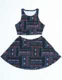 2-pc Southwest Western Tribal TANK TOP & SKATER SKIRT SET Cool Summer Outfit
