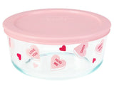 PYREX 7 Cup VALENTINE CONVERSATION CANDY HEARTS Storage Bowl Love Amore Hug Me