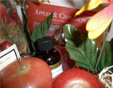 Autumn Harvest APPLES & CINNAMON GIFT BASKET Candles Dry & Liquid Potpourri Oil