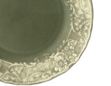NEW Matceramica GREEN JULIET 8 3/4" Salad Dessert PLATE Embossed Floral Portugal