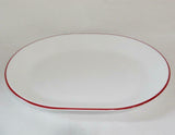 NEW Corelle RED RIM SERVING PLATTER *Cafe Crimson Bandhani Fusion Prairie Cordoba