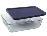 ❤️ New PYREX Simply Store 6 CUP or 11 CUP RECTANGULAR Glass Storage Dish & BLUE COVER