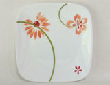 NEW Corelle PRETTY PINK Square Floral 6 1/2 BREAD Appetizer DESSERT PLATE