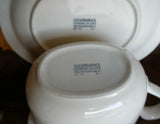 Corelle SANDSTONE Ivory Beige Stoneware GRAVY Sauce BOAT w/UNDER Drip PLATE Mint