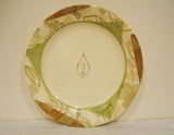 1 Corelle TEXTURED LEAVES 7 1/4" BREAD Dessert PLATE Sandstone Green Brown Tan