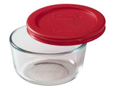 ❤️ PYREX Simply Store 1 CUP ROUND Storage BOWL Red or Blue Cover Storage Crafts