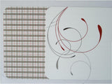 4 Corelle Coordinates SPLENDOR 17x11 Reversible RED GRAY Scrolls PLACEMATS *New