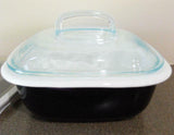 New 3-pc Corelle 1.5 Qt BLACK Simplylite BAKE SERVE STORE Casserole Dish & Covers
