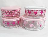 PYREX 7 Cup VALENTINE CONVERSATION CANDY HEARTS Storage Bowl Love Amore Hug Me