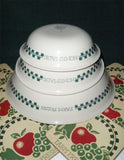 1 Corelle FARM FRESH Fruit Sandstone 10-oz DESSERT BOWL Green Gingham JAM Jelly