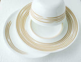 NEW Corelle BRUSHED STROKES 8.5" Wide Rim LUNCH Plate *Green Gray Sand Black