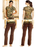 ❤️ XL Womens YUKON GEAR Mossy Oak LOUNGE PANT SET Camo Spandex Bell Bottom COMFY!