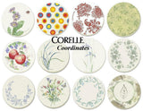 Corelle Coordinates STONEWARE Drink COASTER Set +WOOD CADDY Holder Beverage *NEW
