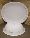 1 Corelle VIOLET DANCE Purple Yellow Pink Curls CHOOSE: Serving PLATTER or BOWL