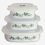 Corelle Calypso 6pc Plastic MICROWAVE COOKWARE Set VENT Lids *PICK Your PATTERN