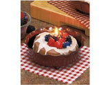 Original 6" CINNAMON BUN or BERRY BRUMBLE 12 oz CANDLE +Gingham NAPKIN & DISH