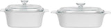 New CORNINGWARE Stovetop 6-pc PYROCERAM Winter Frost WHITE Casserole Set 2 & 3-Qt
