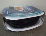 New 3-pc Corelle 1.5 Qt BLACK Simplylite BAKE SERVE STORE Casserole Dish & Covers