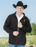 Medium 40-42 BROWNING Buckmark LARAMIE Full-Zip Soft BLACK FLEECE JACKET w/Logo