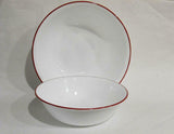 Corelle RED RIM Choice: 1 Qt or 2 Qt SERVING BOWL *Cafe Holly Bandhani Crimson