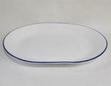 NEW Corelle NAVY INDIGO BLUE RIM SERVING PLATTER *Cafe, True, Folk Stitch, Lia