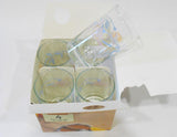 ❤️ NW 4 Corelle PINK TRIO 7-oz JUICE GLASSES Peach Blue Graceful Floral Blossoms