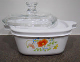 ❤️ NEW 3-pc CORNING Corelle P43 WILDFLOWER Petite Pan w/GLASS & Plastic COVERS