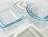 ❤️ 10-pc PYREX ULTIMATE Food Storage Container Set WHITE SILICONE & GLASS LIDS