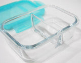 PYREX 2.1 Cup MEALBOX Meal Prep Leftover Divided Glass Storage Microwave Safe