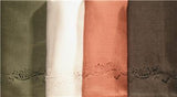 4-pk PUMPKIN HARVEST Laser Cut 17x17 DINNER NAPKINS Choose: IVORY ORANGE or DILL GREEN