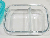 PYREX 2.1 Cup MEALBOX Meal Prep Leftover Divided Glass Storage Microwave Safe