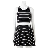 2-pc TANK & SKATER SKIRT SET *Stretchy Cotton Spandex SUMMER Dress *CHOOSE Color