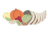 Harvest CORNICOPIA Table Runner SATIN EMBROIDERY Lined Back PUMPKIN SQUASH *New