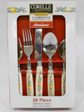 ❤️ New 20-pc ABUNDANCE FLATWARE SET Fruit HARVEST Sandstone Cambridge Stainless