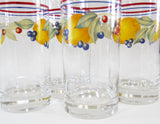 4 *NEW Corelle ABUNDANCE Fruit 16-oz GLASSES Iced Tea Tumblers Peach Cherries