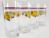 4 *NEW Corelle ABUNDANCE Fruit 16-oz GLASSES Iced Tea Tumblers Peach Cherries