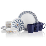 ❤️ 16-pc Corelle AMALFI AZUL DINNERWARE SET Plate Bowl Mugs *Mediterranean Tiles