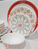 *NEW 16-pc Corelle AMALFI ROSA w/Prairie Garden Red DINNERWARE SET Plates Bowls