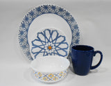 ❤️ 16-pc Corelle AMALFI AZUL DINNERWARE SET Plate Bowl Mugs *Mediterranean Tiles