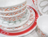 *NEW 16-pc Corelle AMALFI ROSA w/Prairie Garden Red DINNERWARE SET Plates Bowls