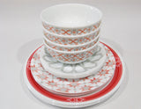 *NEW 16-pc Corelle AMALFI ROSA w/Prairie Garden Red DINNERWARE SET Plates Bowls