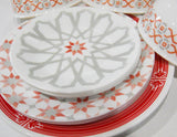 *NEW 16-pc Corelle AMALFI ROSA w/Prairie Garden Red DINNERWARE SET Plates Bowls