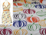 Harvest Kitchen Gourds PUMPKIN APRON Form Fitting Cotton THANKSGIVING Cook